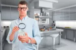 Alérgenos ocultos en alimentos, consejos para evitarlos Hombre con lupa viendo alérgenos ocultos en alimentos