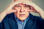 Evita la degeneración macular Hombre adulto mayor con problemas de degeneración macular