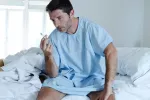 Persona recién operada fumando