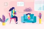 Ilustración madre intentando descubrir las preocupaciones de su hijo