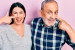 El cartílago nasal es útil para aliviar la osteoartritis de rodilla Padre e hija señalándose la nariz