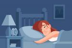 Ilustración de mujer con problemas para dormir