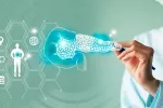 Un fármaco para el corazón, prometedor para tratar el cáncer de páncreas Médico interactuando con una infografía 3D de un páncreas