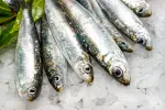 Comer más sardinas y menos carne roja ayudaría a evitar miles de muertes Sardinas frescas sobre hielo picado para la venta