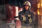 Los bomberos pueden tener un mayor riesgo de sufrir cáncer de próstata Bombero de servicio con el uniforme puesto