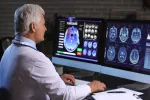 La FDA aprueba donanemab, el polémico fármaco precoz contra el alzhéimer Neurólogo examinando un resonancia magnética de un cerebro humano en un ordenador