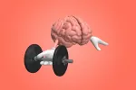 Demuestran que ejercitar los músculos ayuda a que las neuronas crezcan Ilustración de un cerebro levantando una pesa