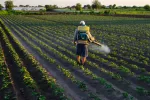 El herbicida glifosato se asocia con bajo peso en recién nacidos de zonas rurales Agricultor fumigando un cultivo para evitar plagas