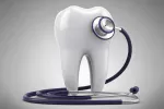 Una muela y un estetoscopio ilustran la importancia de la salud oral Imagen en 3D de una muela con un estetoscopio