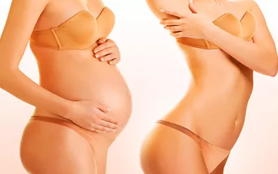 Mujeres antes y después del embarazo