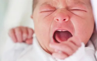 Cólico del lactante Bebé llorando por el cólico del lactante