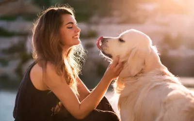 Mujer con su perro