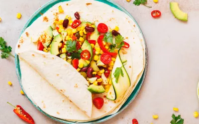 Tacos versión más saludable Taco de maíz y aguacate