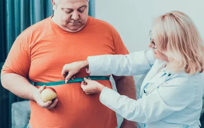 Síndrome metabólico Persona con síndrome metabólico en el médico