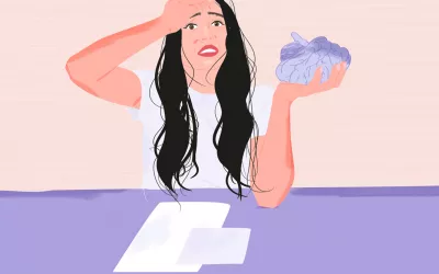 Cansancio mental: causas y consecuencias Dibujo de mujer con cansancio mental