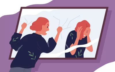 Autoexigencia Ilustración de una persona autoexigente