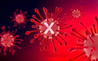 Representación 3D de un virus desconocido