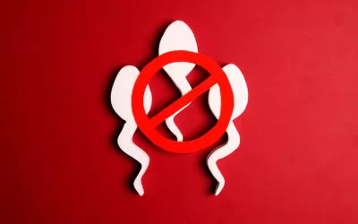 Teratozoospermia, cómo abordar esta causa de esterilidad masculina Ilustración de espermatozoides con una señal de prohibido